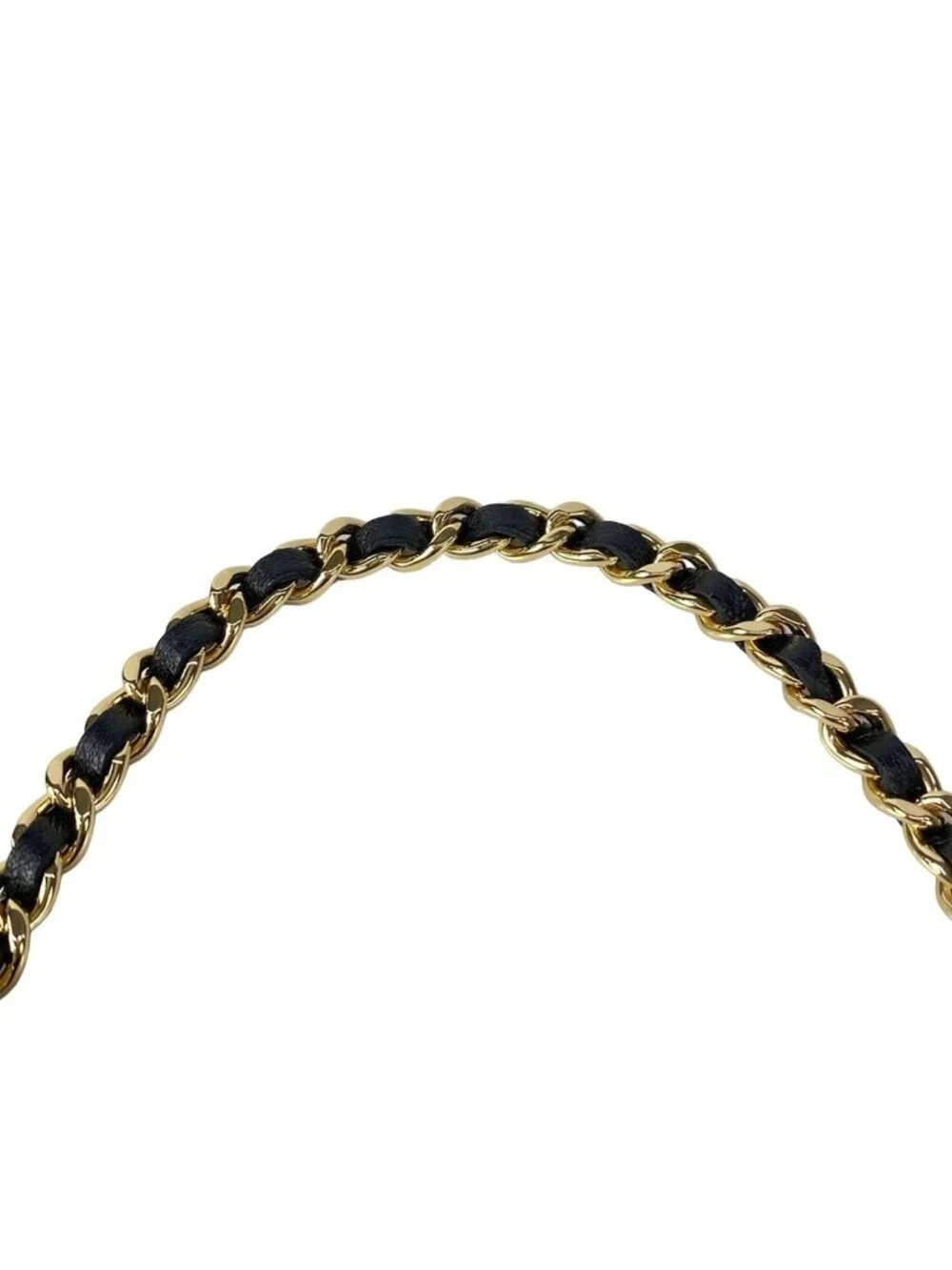 Chanel Wallet Quilted Black Chain Gold Coin Charm Braided Metal Lambskin